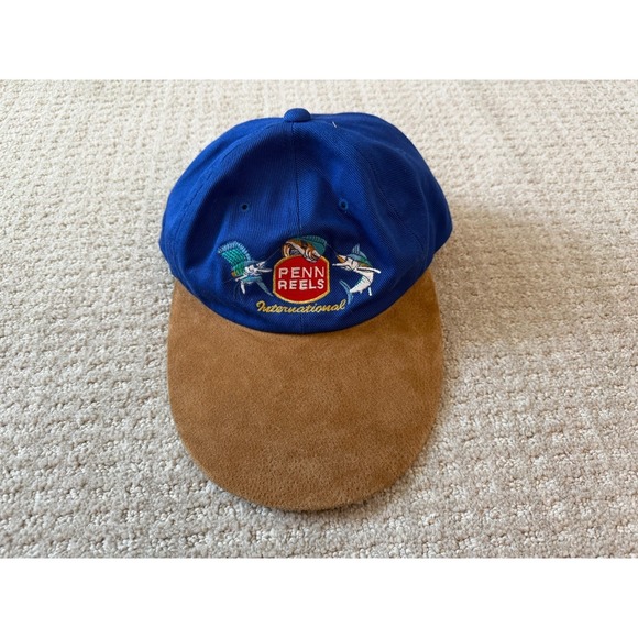 The Unbranded Brand Other - Penn Reels International Fishing Cap LONG BILL Hat 78% Cotton-22% Leather